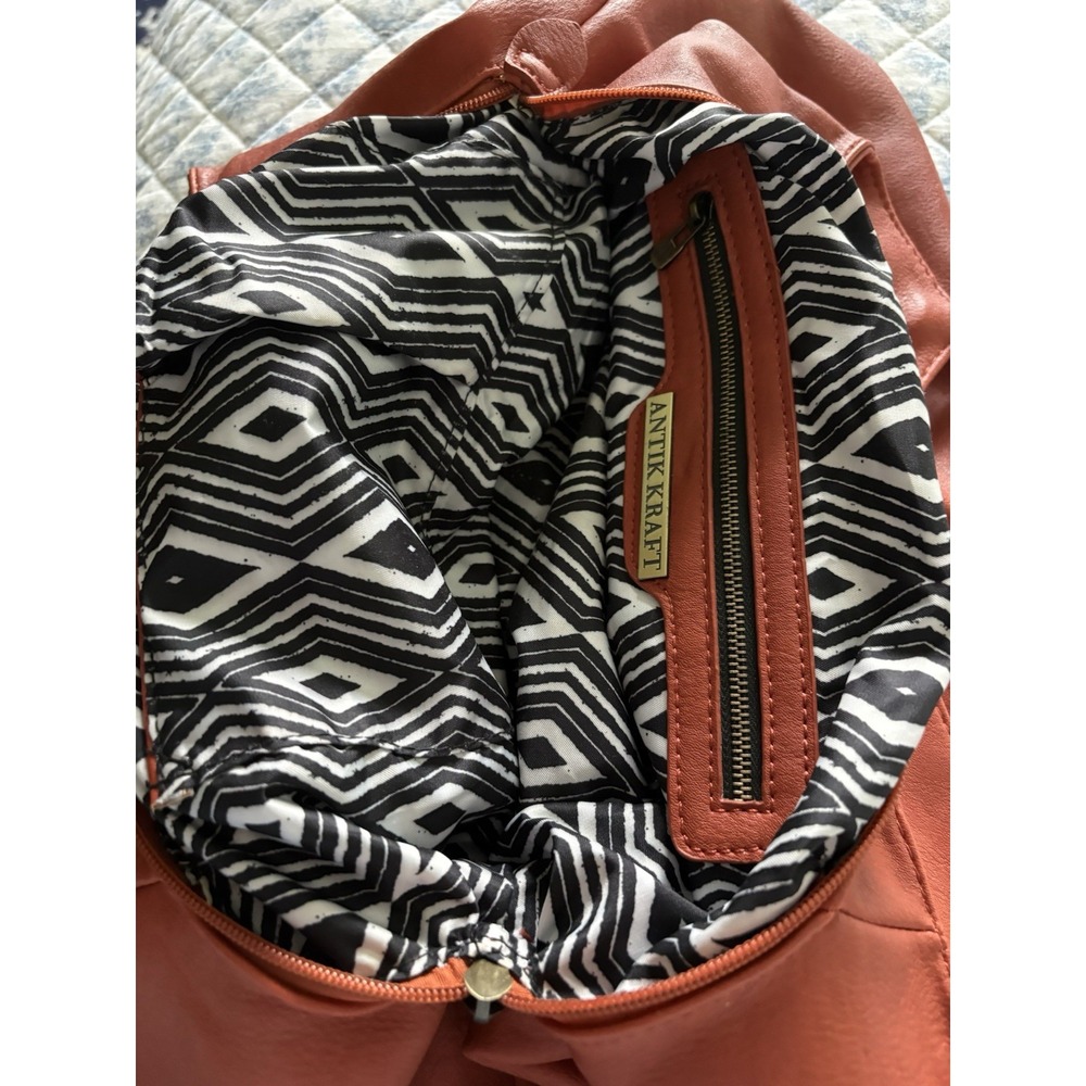 Antik Craft Vegan Leather Purse Numerous Compartments Great Autumn Burnt Orange - Picture 7 of 14